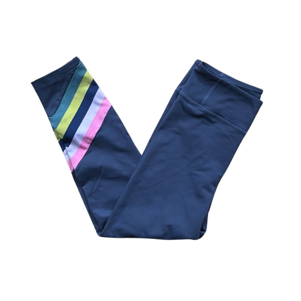 Boden 7/8 striped trim grey leggings